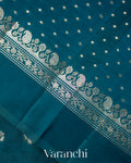 Peacock Teal Pure Poona Silk Saree