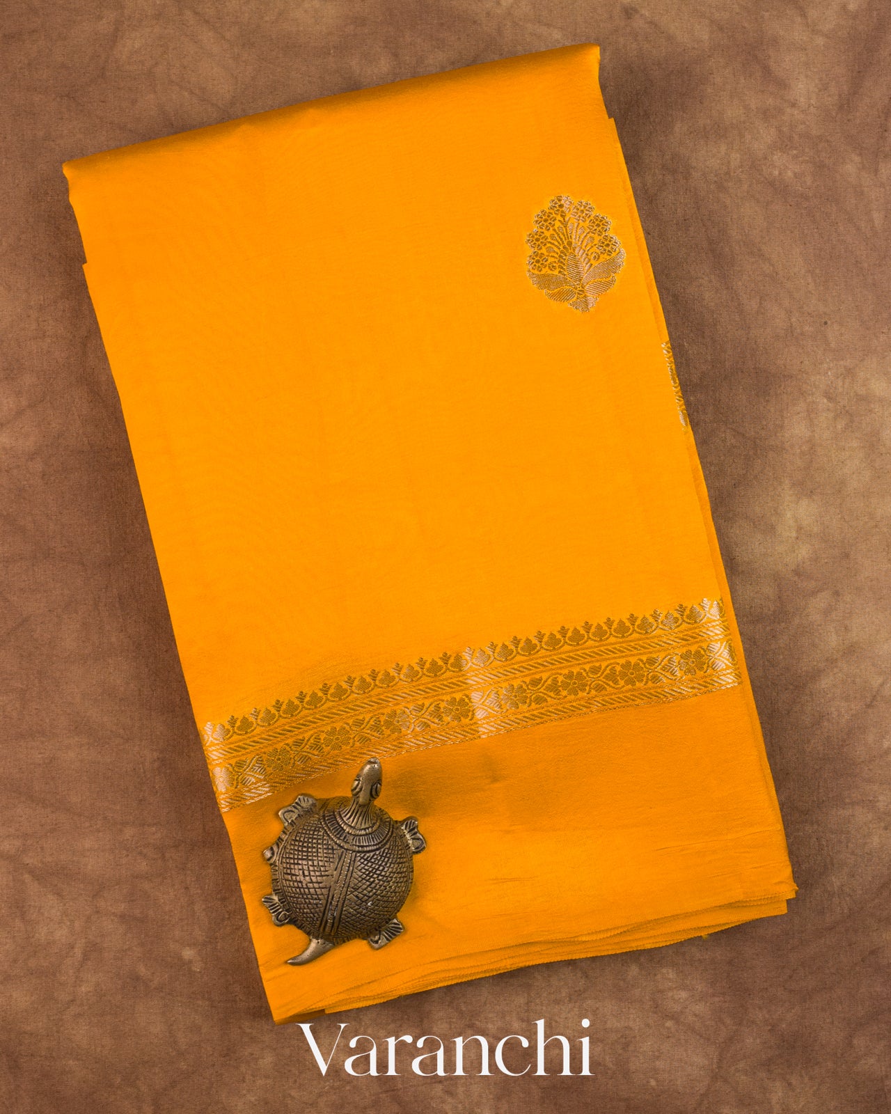 Mango Yellow Pure Poona Silk Saree