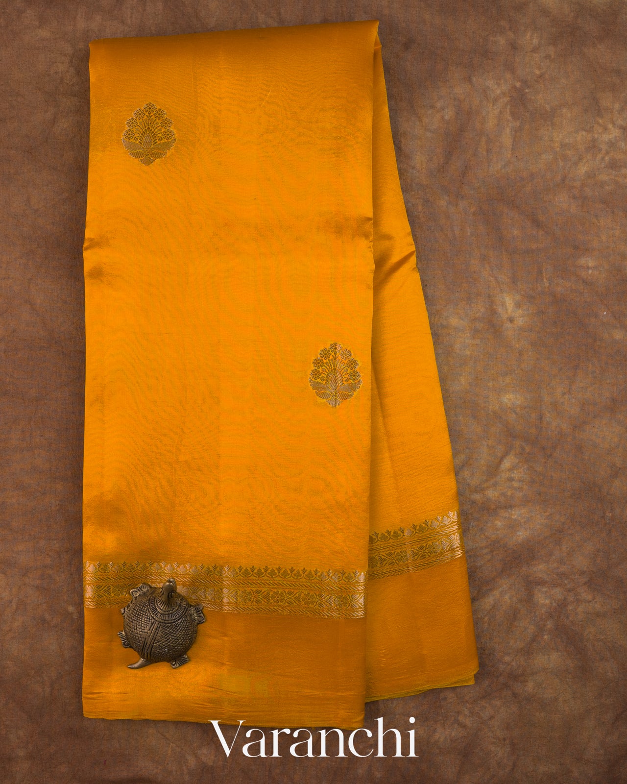 Mango Yellow Pure Poona Silk Saree