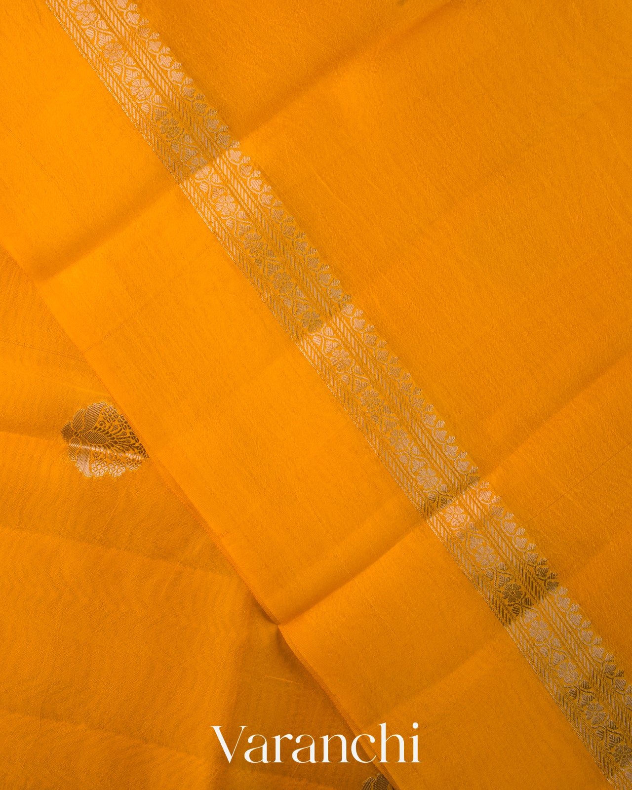 Mango Yellow Pure Poona Silk Saree