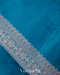 Peacock Blue Pure Poona Silk Saree