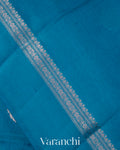 Peacock Blue Pure Poona Silk Saree