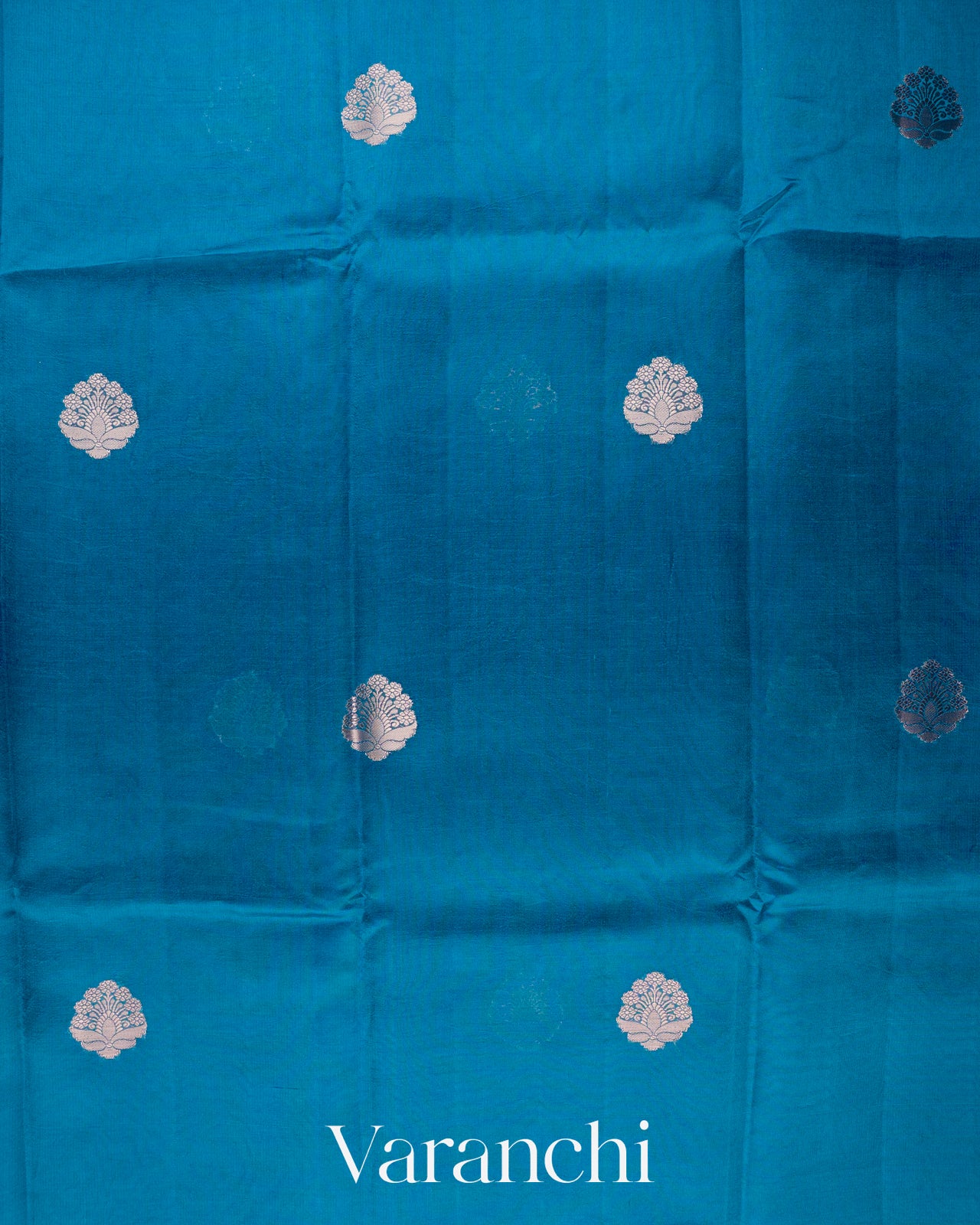 Peacock Blue Pure Poona Silk Saree