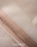 Off-White Woven Pure Poona Silk Saree