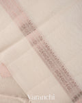 Off-White Woven Pure Poona Silk Saree