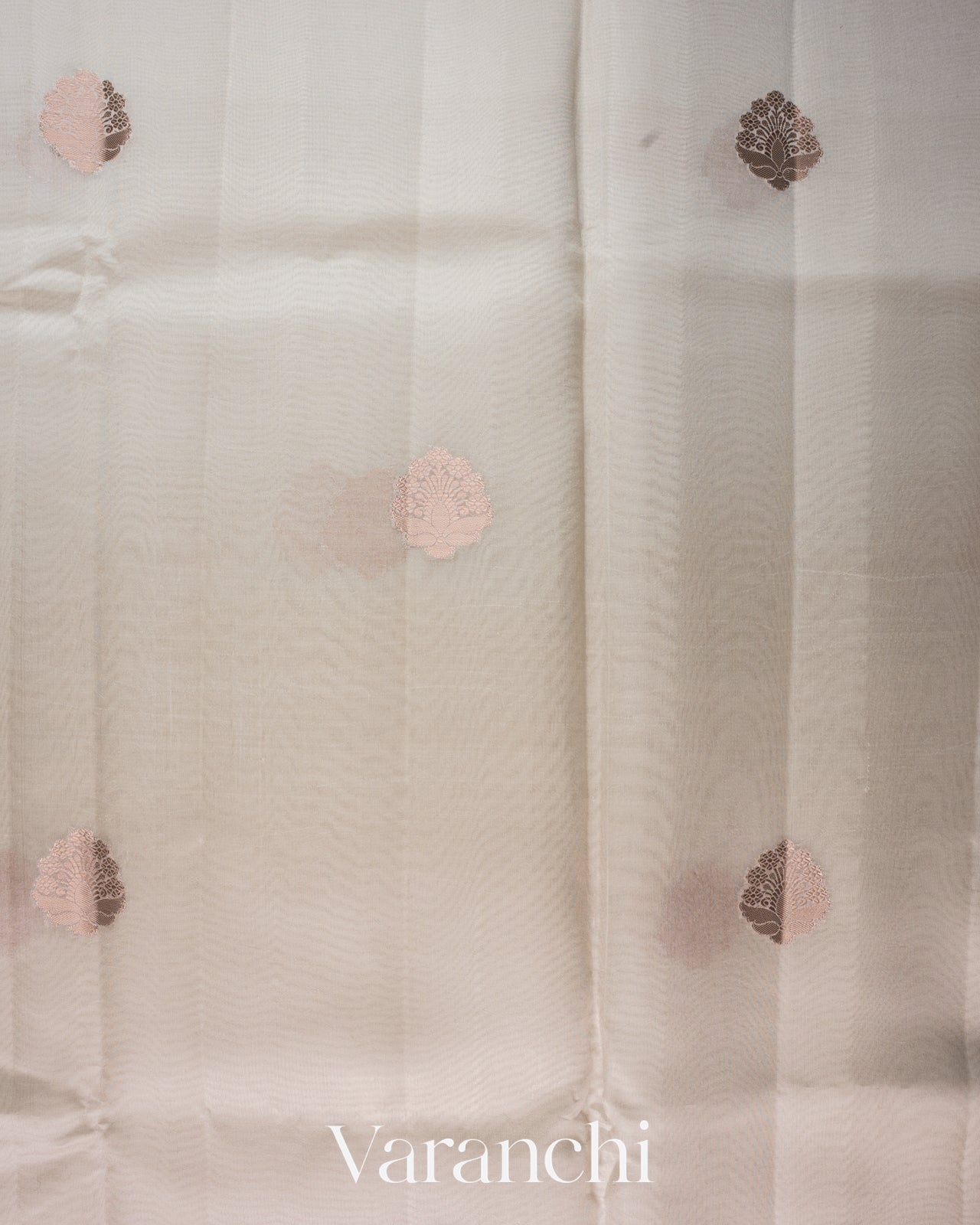 Off-White Woven Pure Poona Silk Saree