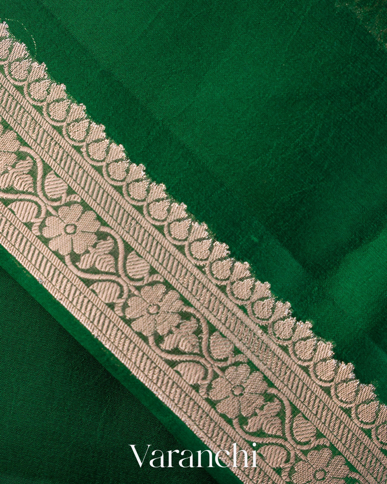 Bottle Green Pure Poona Silk Saree