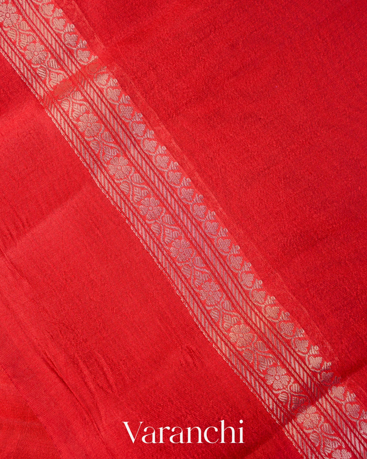 Chilly Red Pure Poona Silk Saree