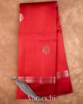 Chilly Red Pure Poona Silk Saree