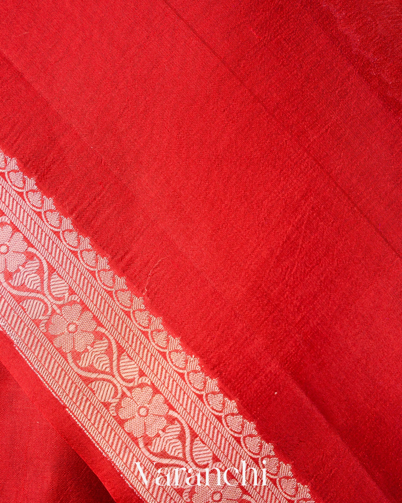 Chilly Red Pure Poona Silk Saree