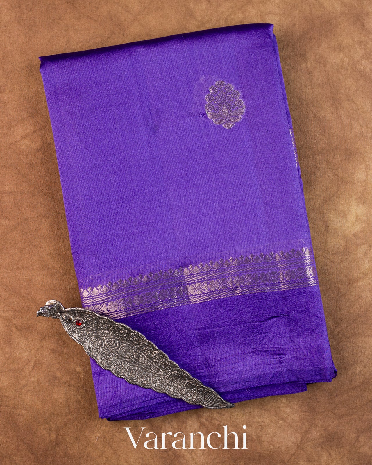 Violet Pure Poona Silk Saree