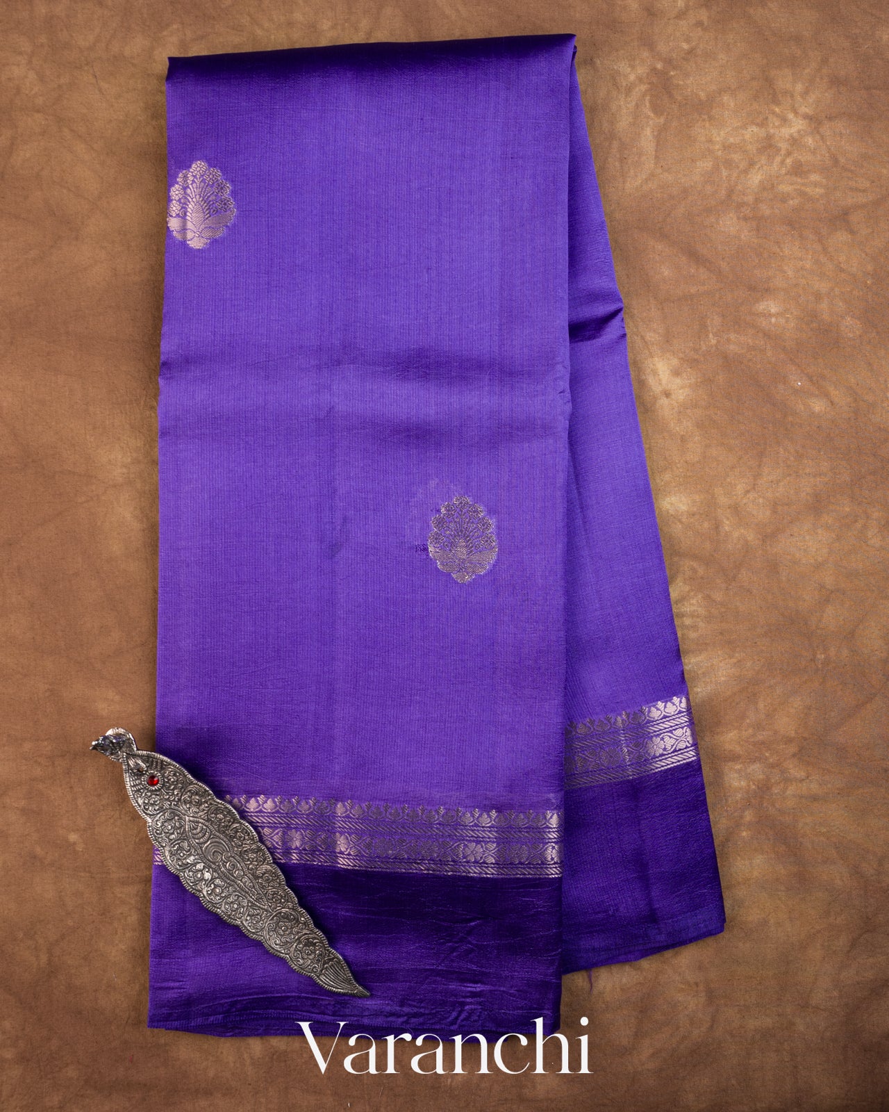 Violet Pure Poona Silk Saree