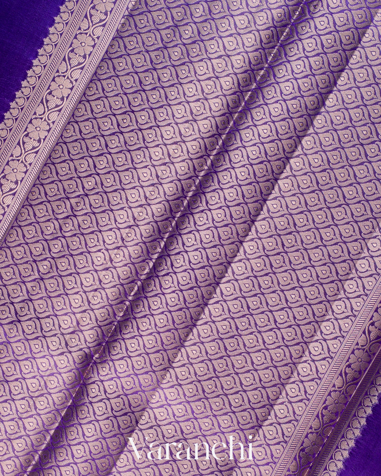 Violet Pure Poona Silk Saree