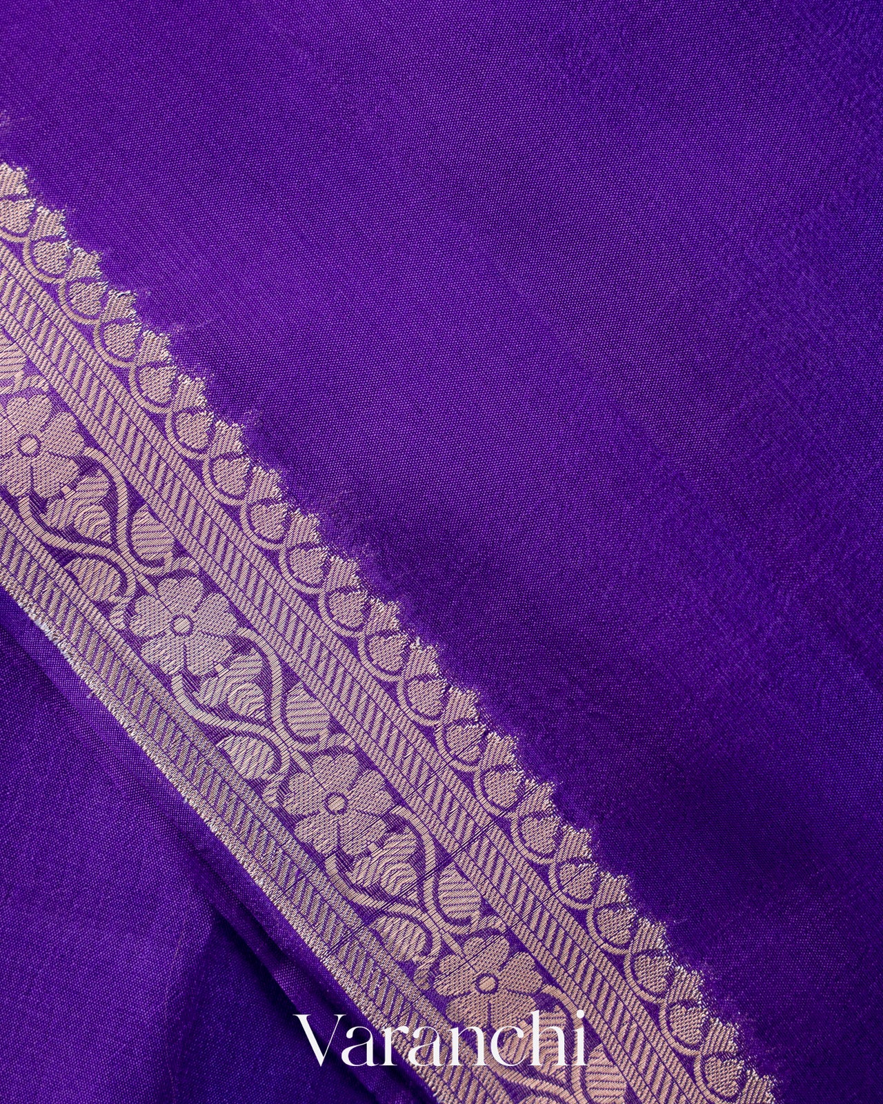 Violet Pure Poona Silk Saree