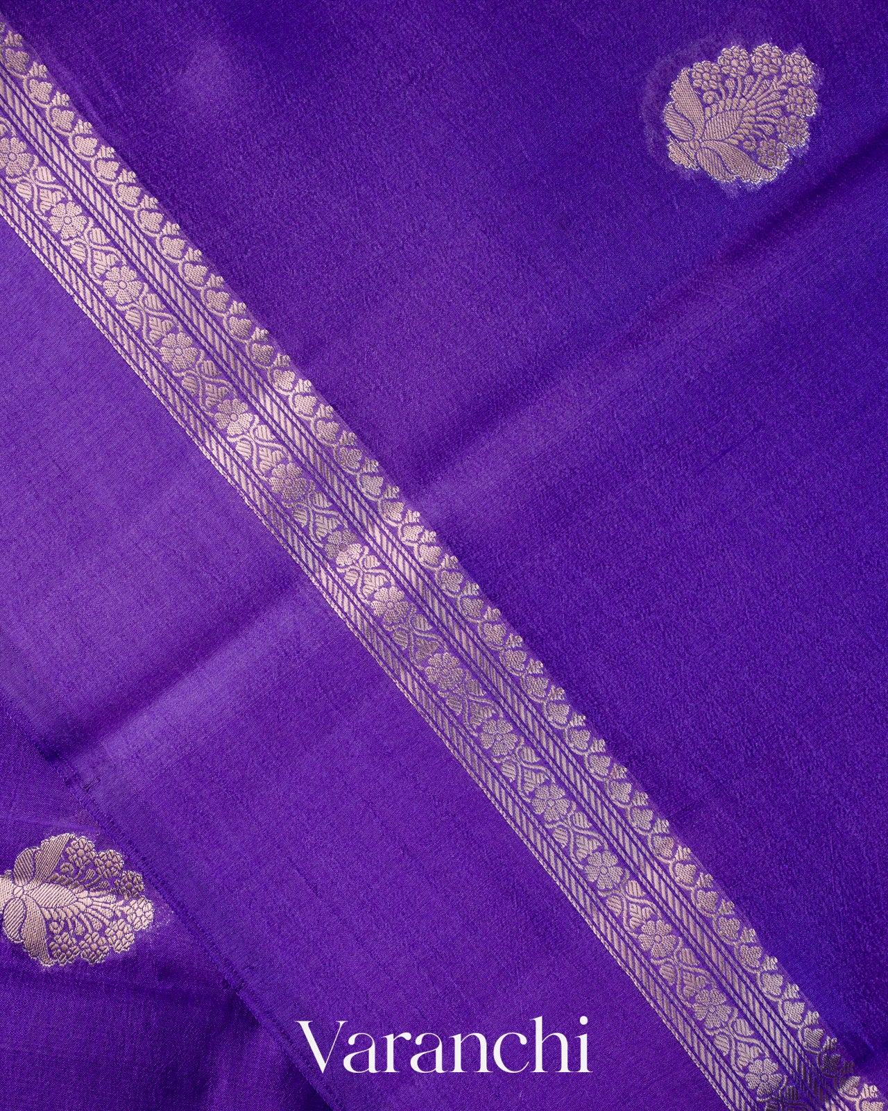 Violet Pure Poona Silk Saree