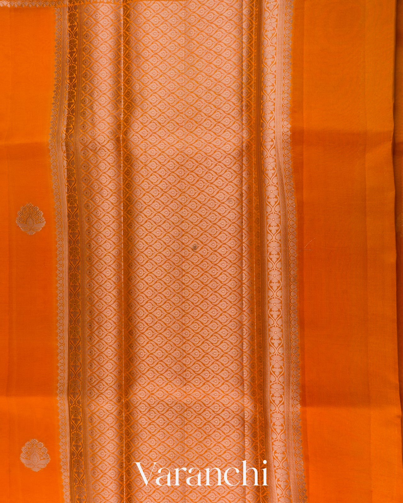 Orange Pure Poona Silk Saree