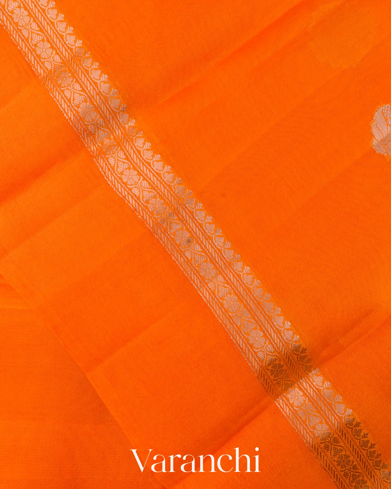 Orange Pure Poona Silk Saree