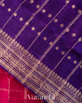 Rani Pink Checkered Pure Raw Silk Handloom Saree