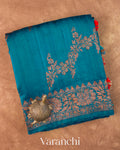 Royal Blue Lehariya Pure Raw Silk Handloom Saree