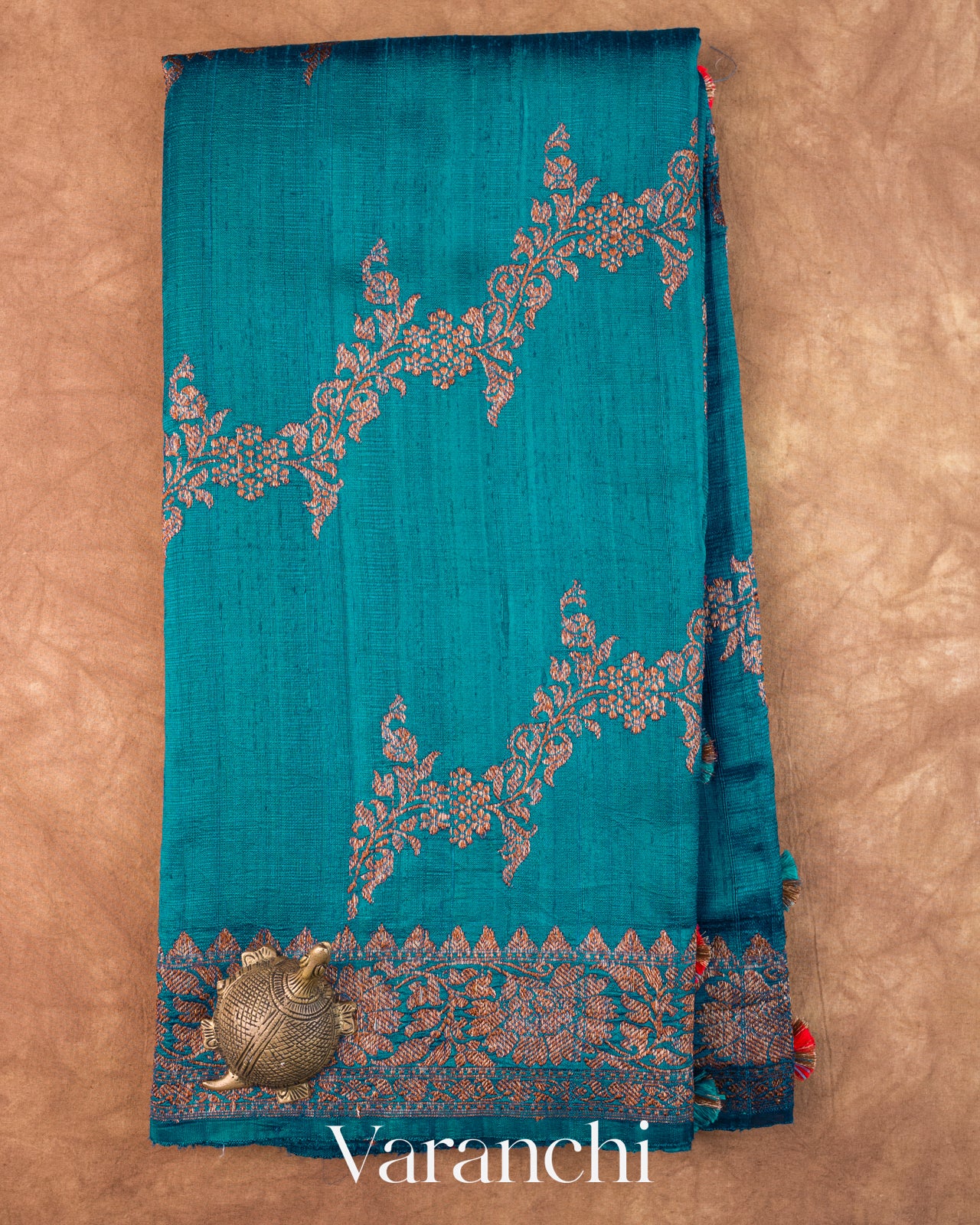Royal Blue Lehariya Pure Raw Silk Handloom Saree