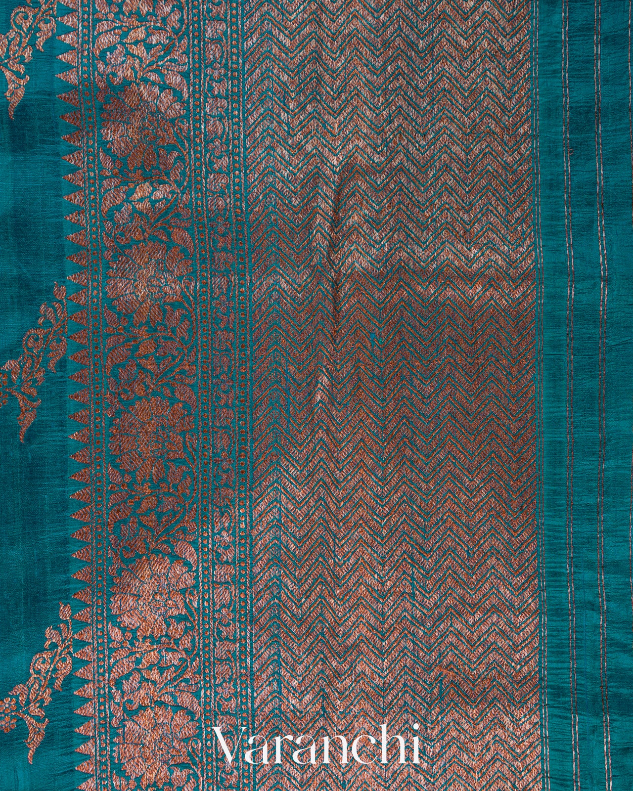 Royal Blue Lehariya Pure Raw Silk Handloom Saree