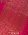Rani Pink Lehariya Pure Raw Silk Handloom Saree