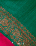 Rani Pink Lehariya Pure Raw Silk Handloom Saree