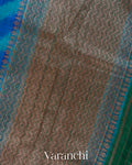 Peacock Blue Lehariya Shibori Pure Raw Silk Handloom Saree