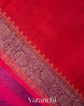 Magenta Lehariya Shibori Pure Raw Silk Handloom Saree