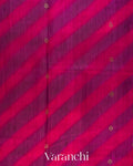 Magenta Lehariya Shibori Pure Raw Silk Handloom Saree