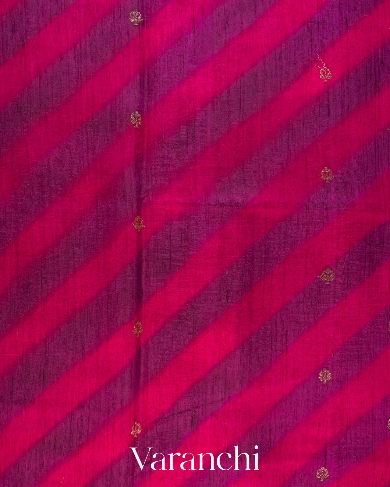 Magenta Lehariya Shibori Pure Raw Silk Handloom Saree