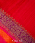 Turmeric Orange Lehariya Shibori Pure Raw Silk Handloom Saree