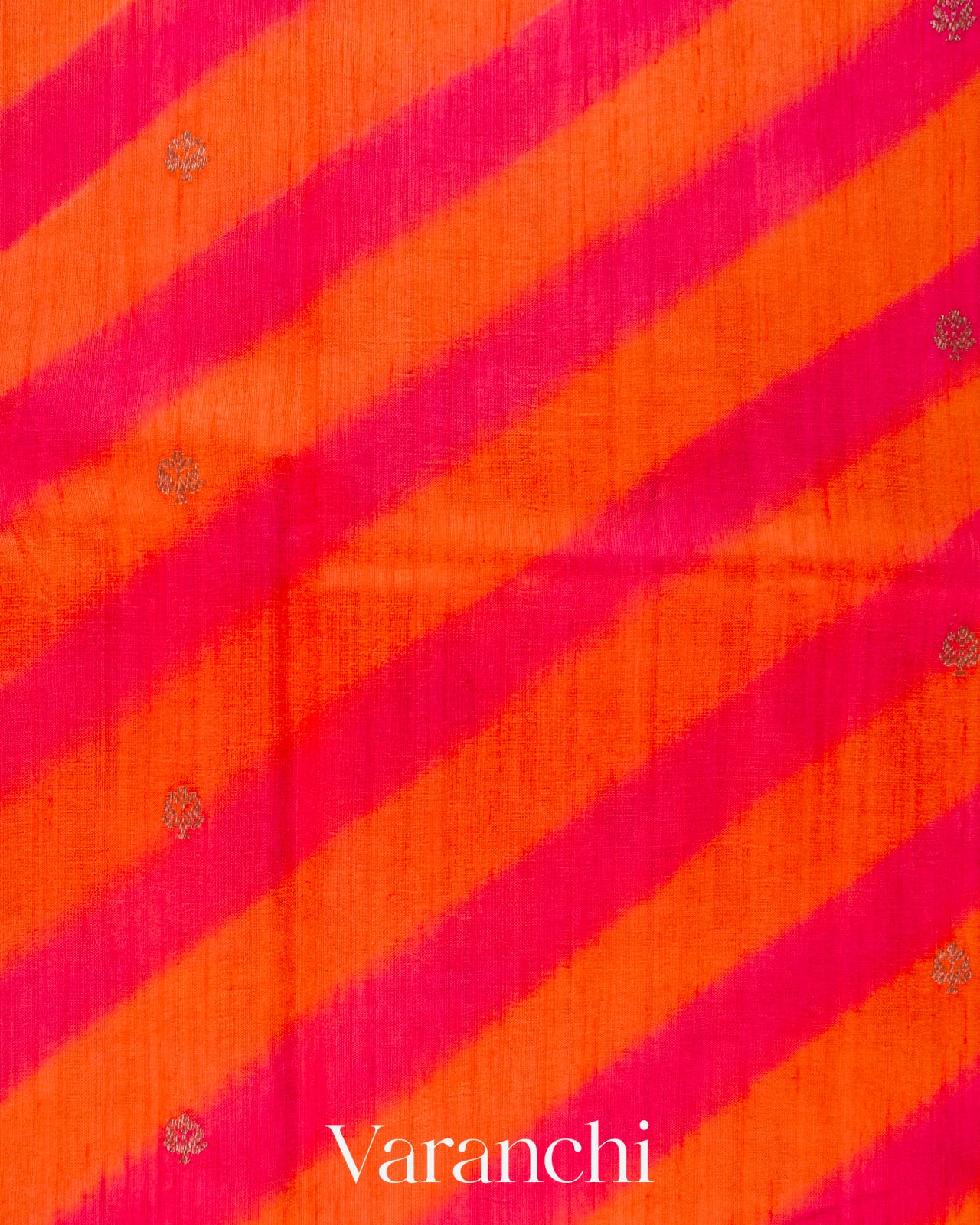 Turmeric Orange Lehariya Shibori Pure Raw Silk Handloom Saree
