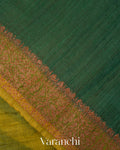 Olive Green Lehariya Shibori Pure Raw Silk Handloom Saree