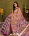 Purple Ikat Diamond Pure Rajkot Patola Silk Handloom Saree