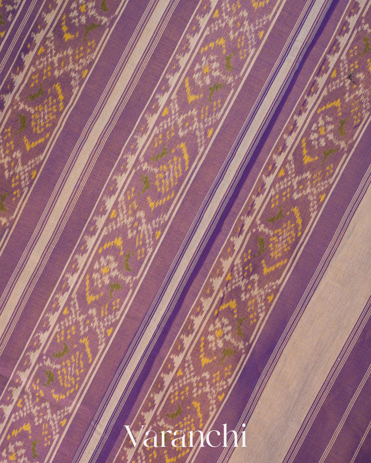 Purple Ikat Diamond Pure Rajkot Patola Silk Handloom Saree
