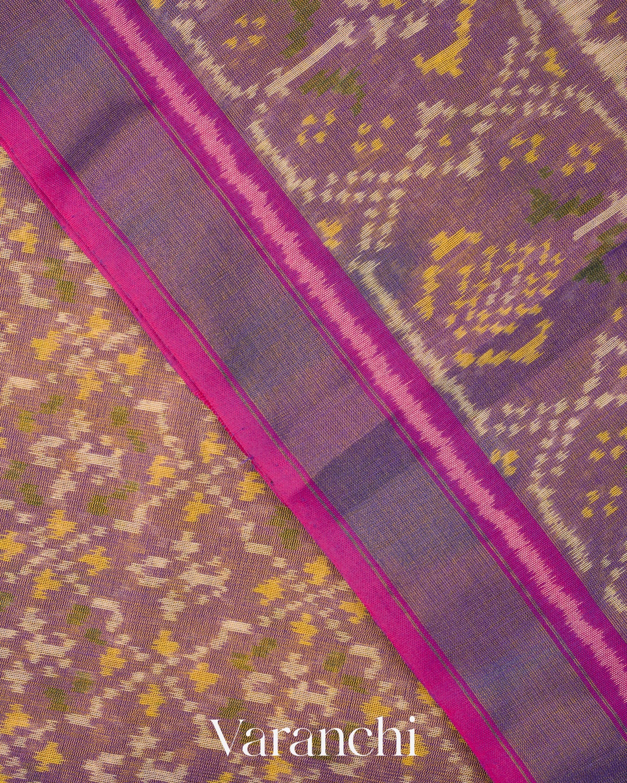Purple Ikat Diamond Pure Rajkot Patola Silk Handloom Saree