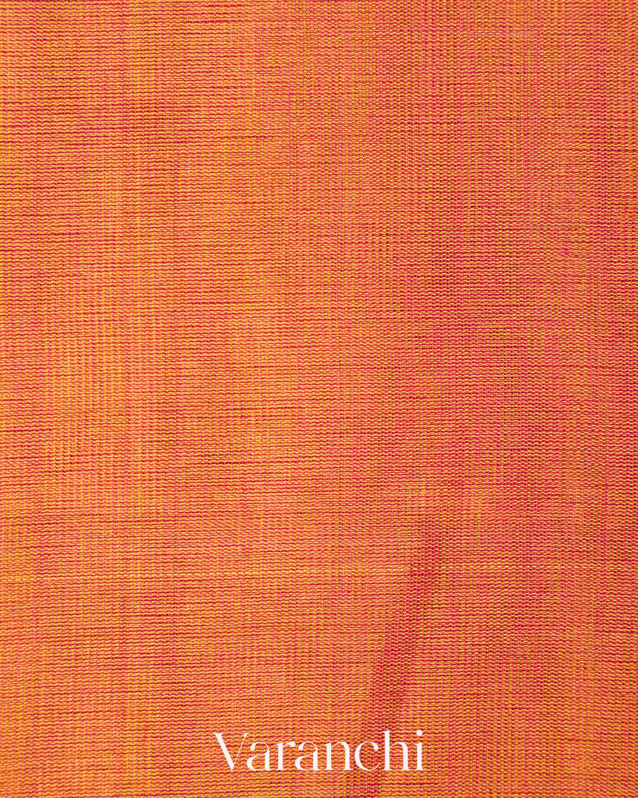 Coral Pink Patola Bordered Pure Rajkot Patola Cotton Tissue Handloom Saree