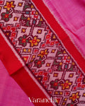 Pink Pure Rajkot Patola Silk Handloom Saree
