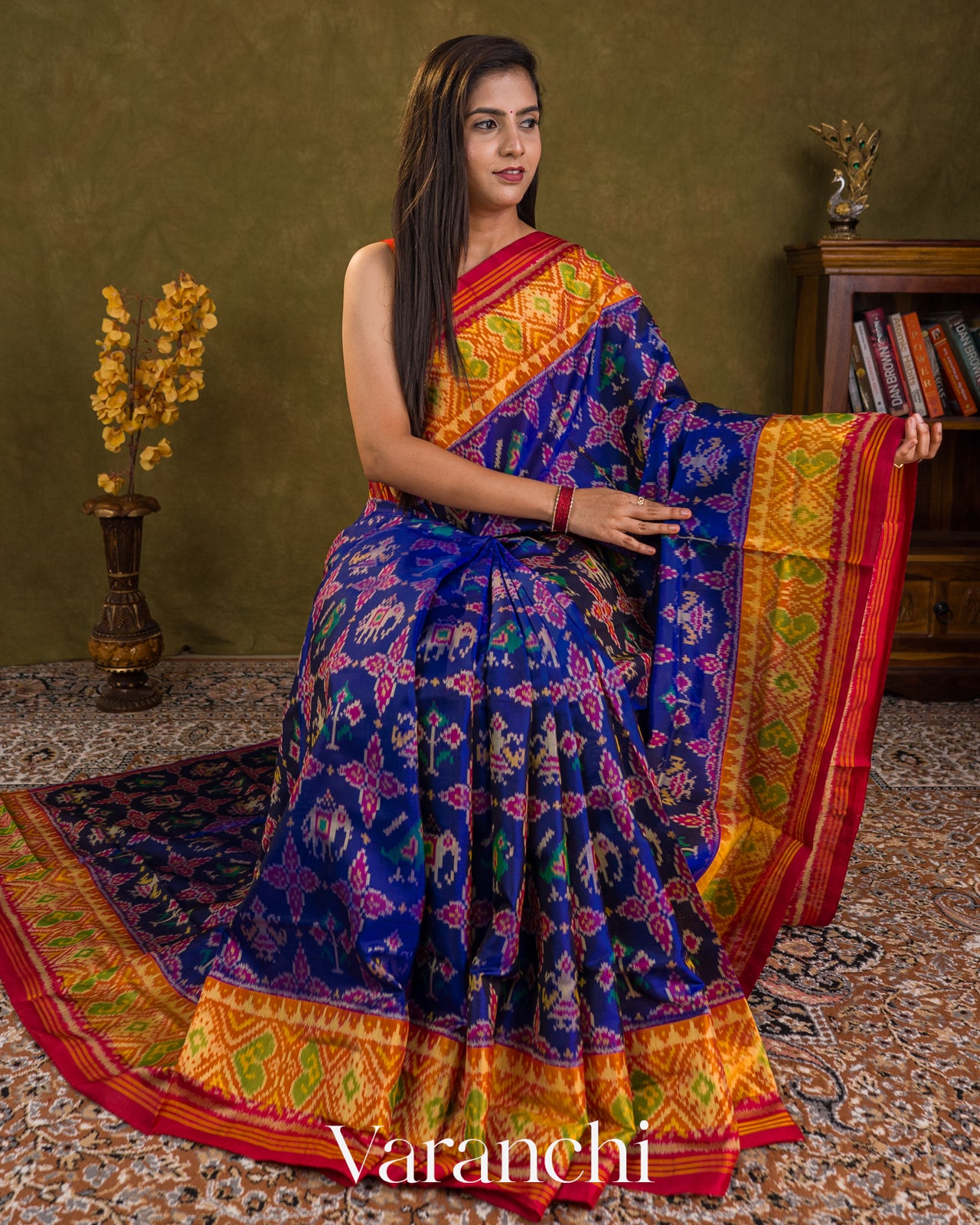 Royal Blue Pure Rajkot Patola Silk Handloom Saree