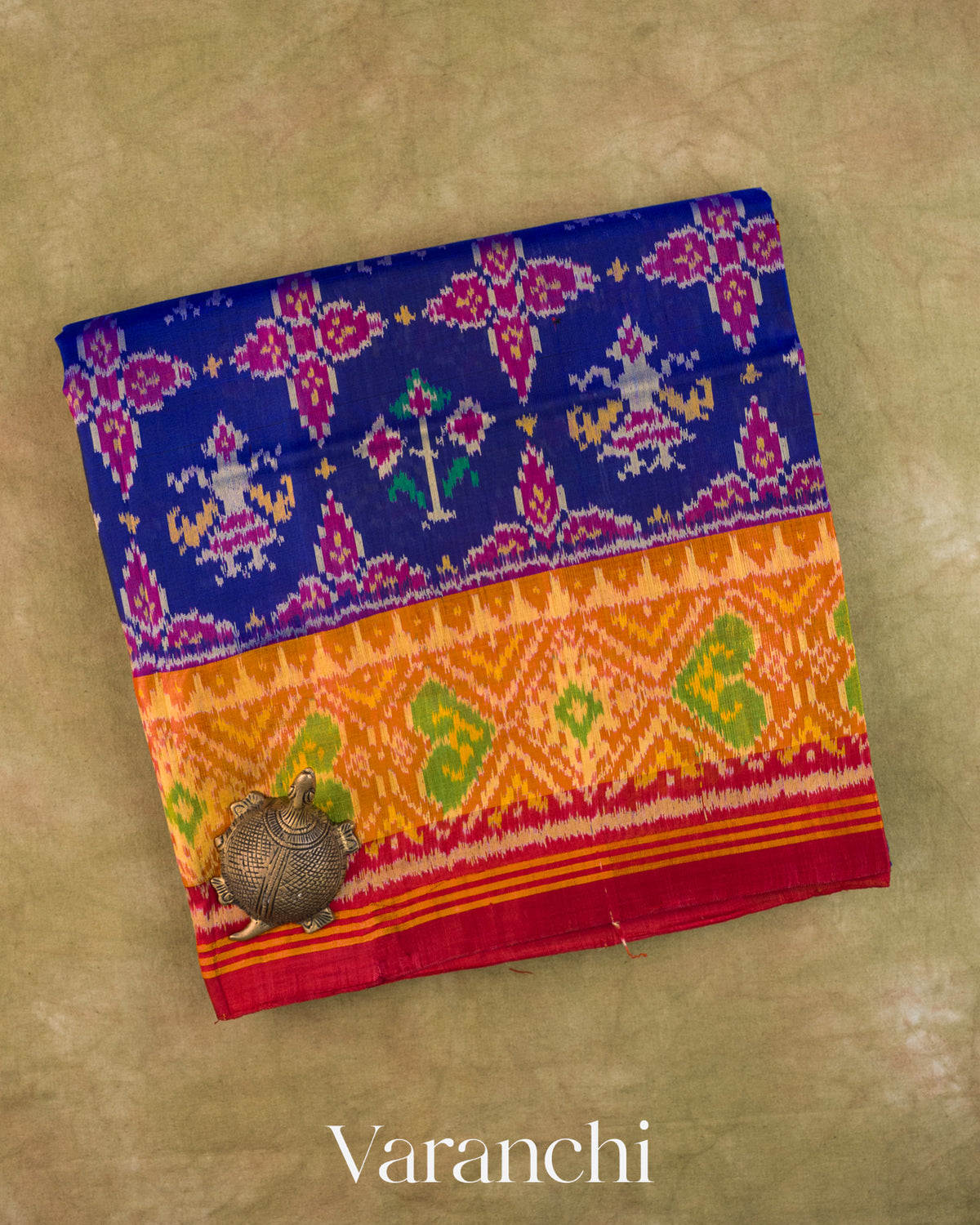 Royal Blue Pure Rajkot Patola Silk Handloom Saree
