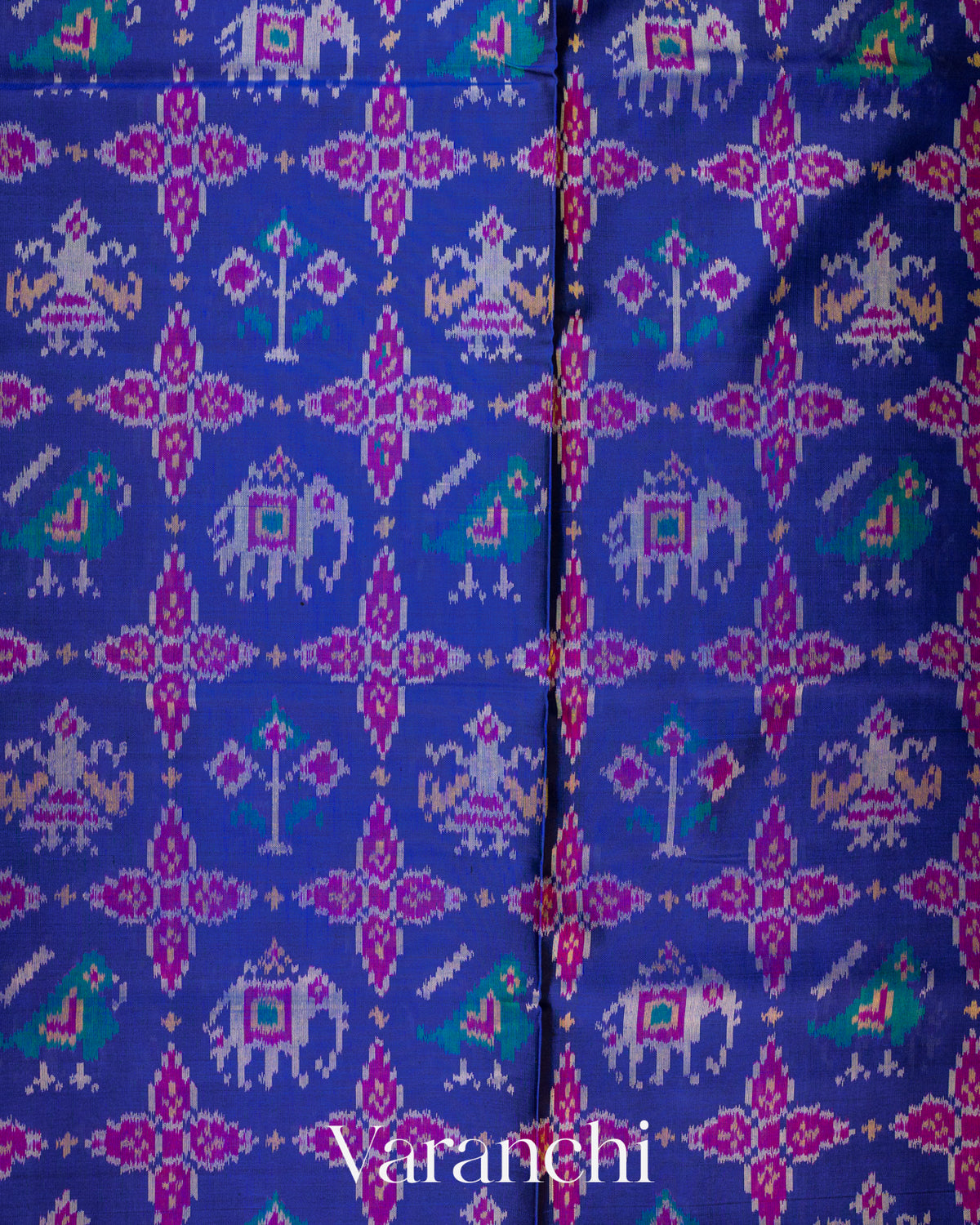 Royal Blue Pure Rajkot Patola Silk Handloom Saree