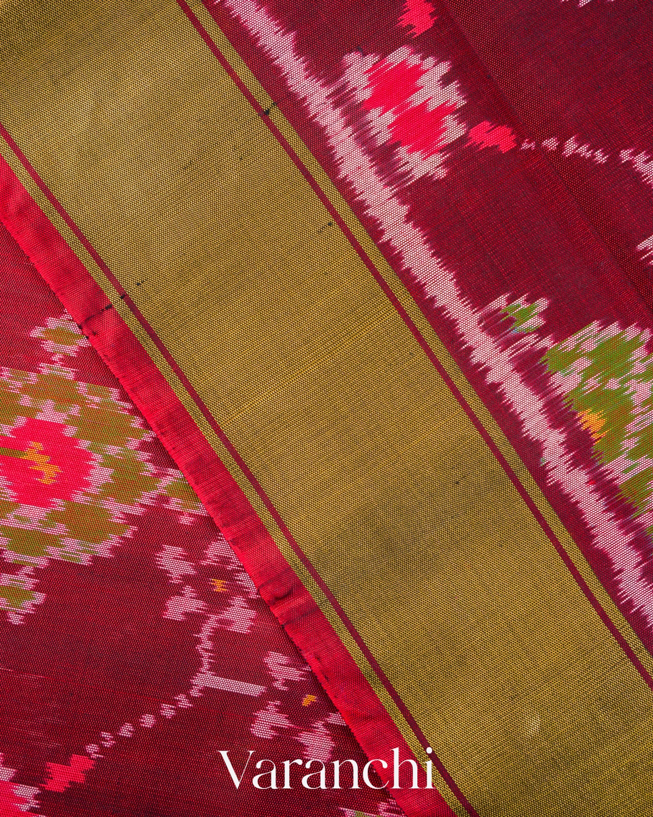 Deep Maroon Pure Rajkot Patola Silk Handloom Saree