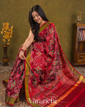 Deep Maroon Pure Rajkot Patola Silk Handloom Saree