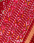 Deep Maroon Pure Rajkot Patola Silk Handloom Saree