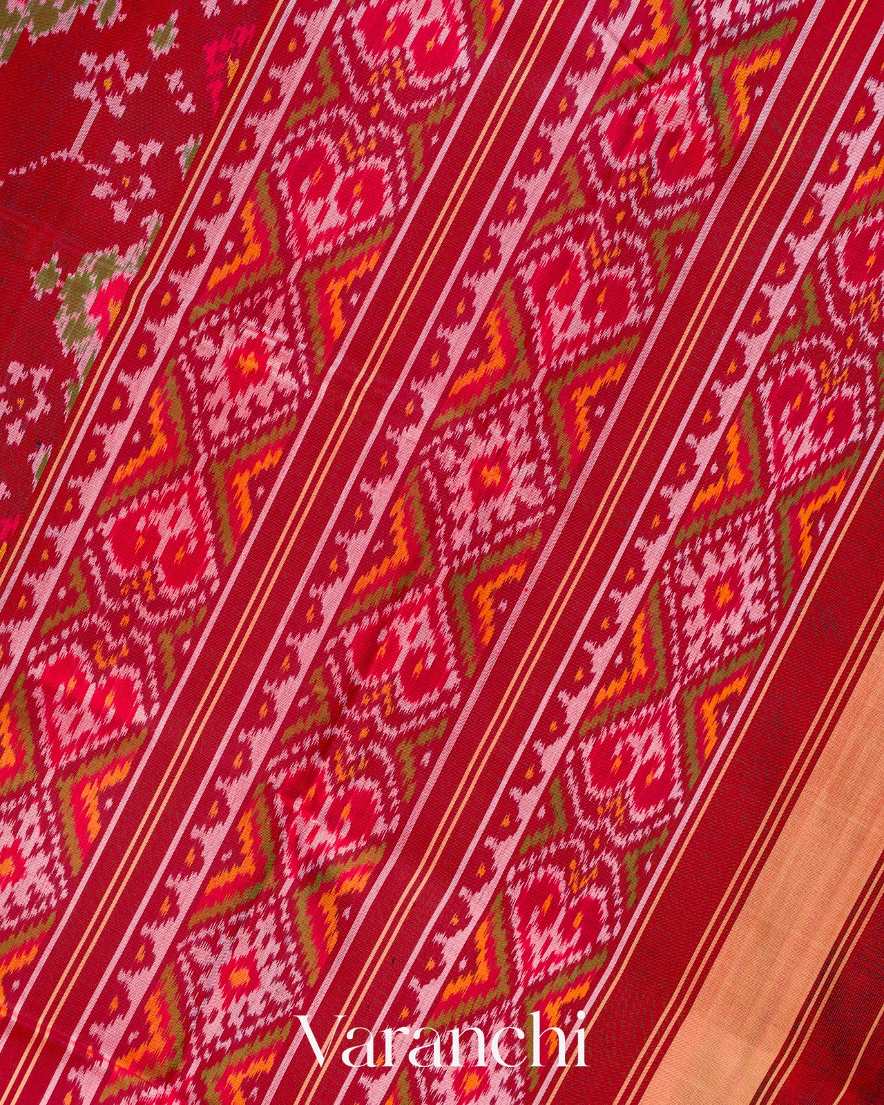 Deep Maroon Pure Rajkot Patola Silk Handloom Saree
