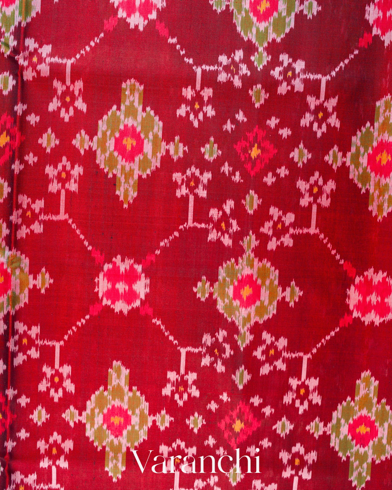 Deep Maroon Pure Rajkot Patola Silk Handloom Saree