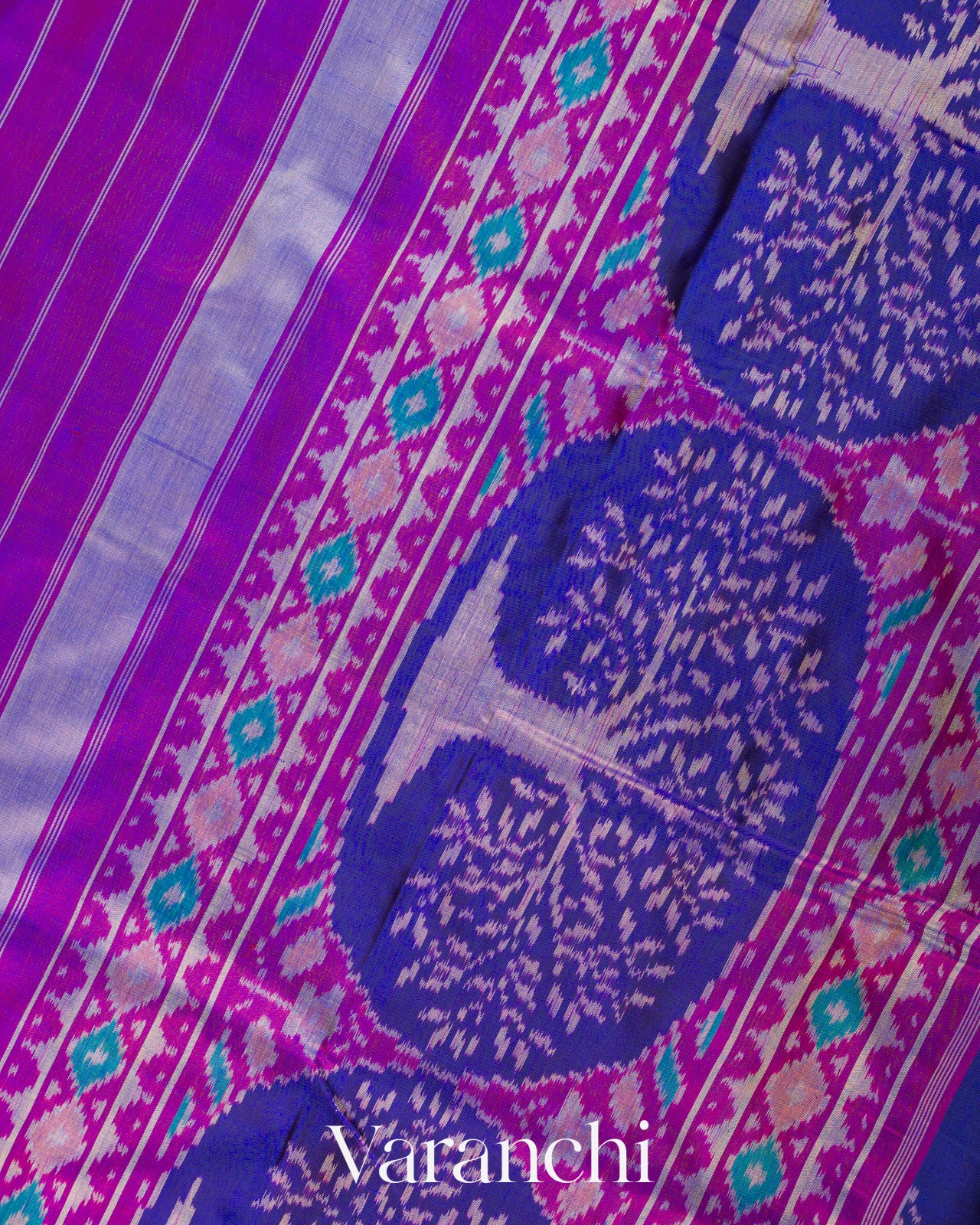 Royal Blue Pure Rajkot Patola Silk Handloom Saree