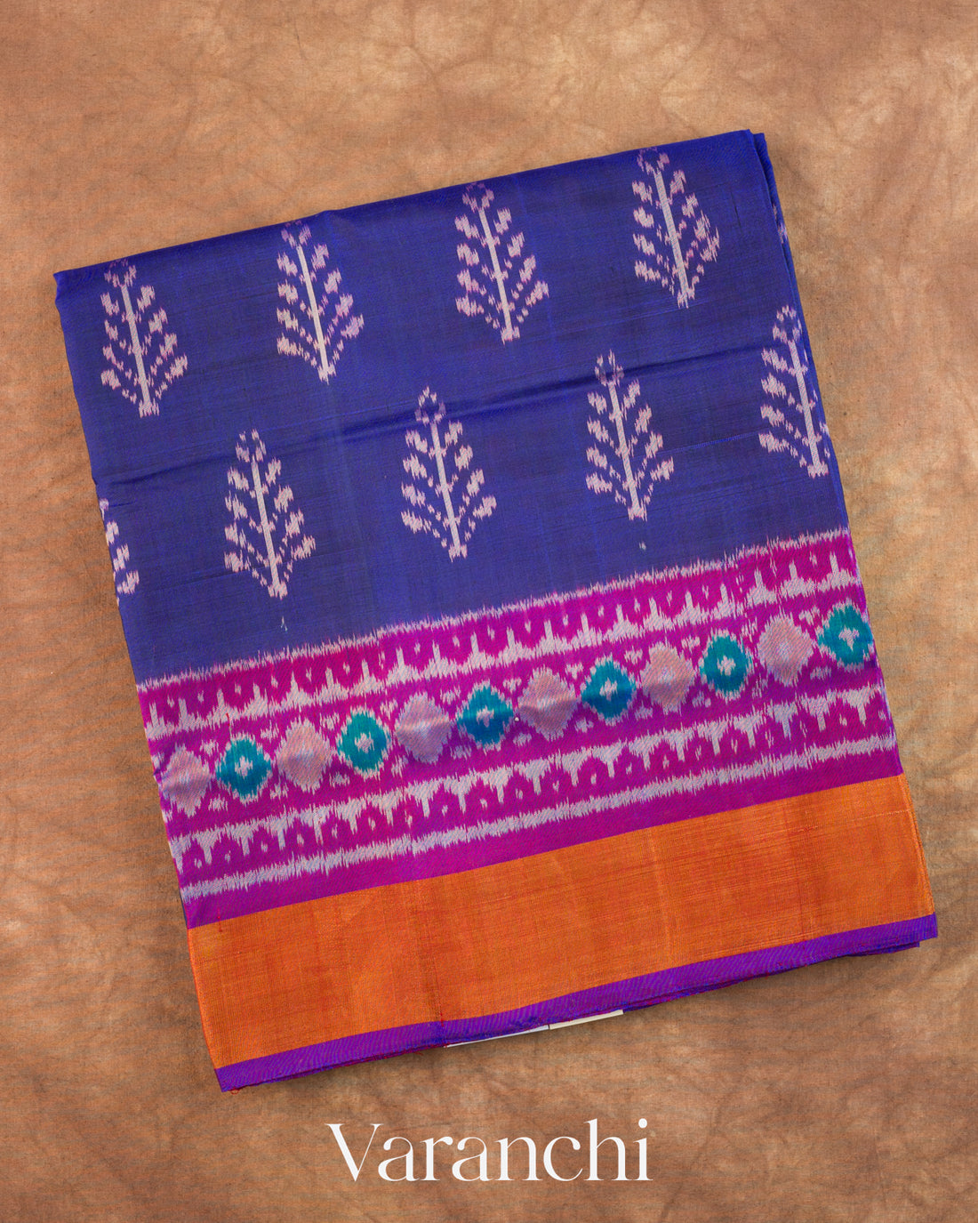 Royal Blue Pure Rajkot Patola Silk Handloom Saree
