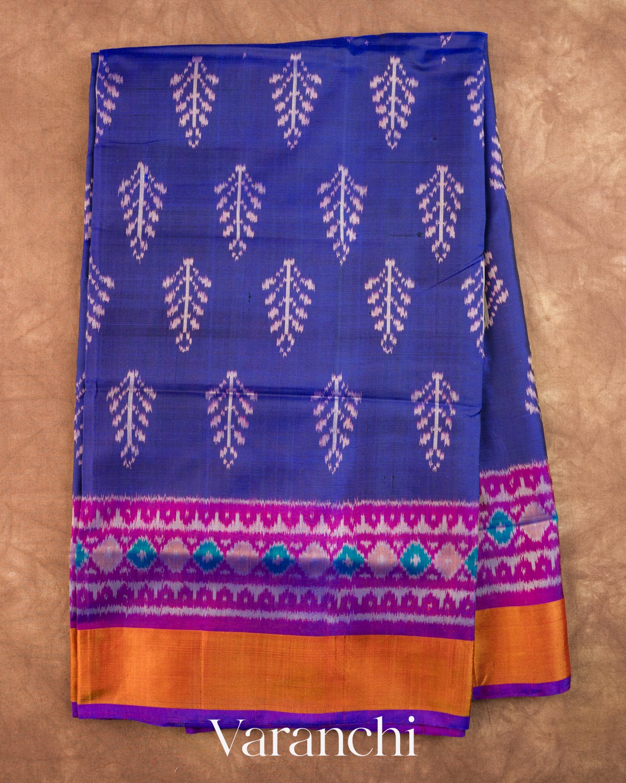 Royal Blue Pure Rajkot Patola Silk Handloom Saree